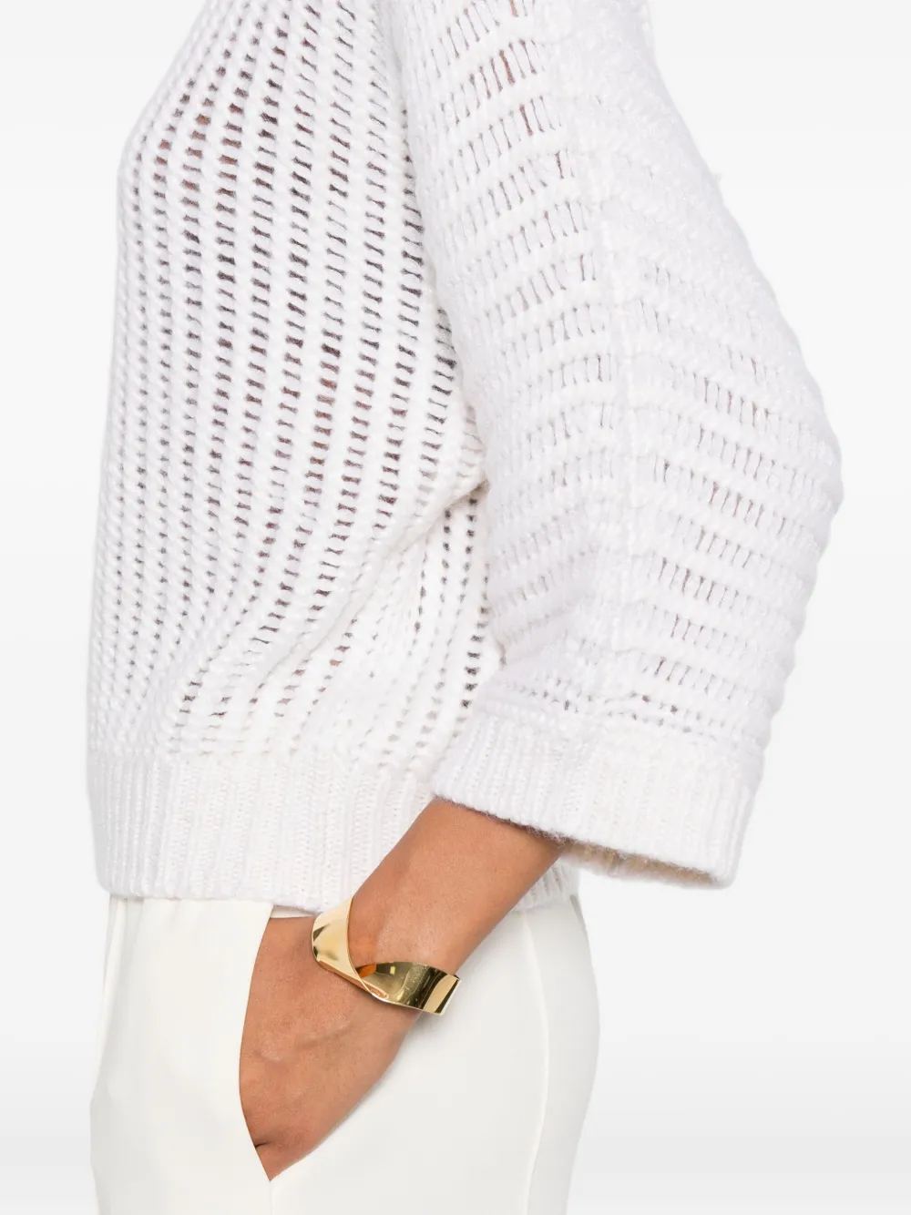 Peserico Open-knit Sweater In White