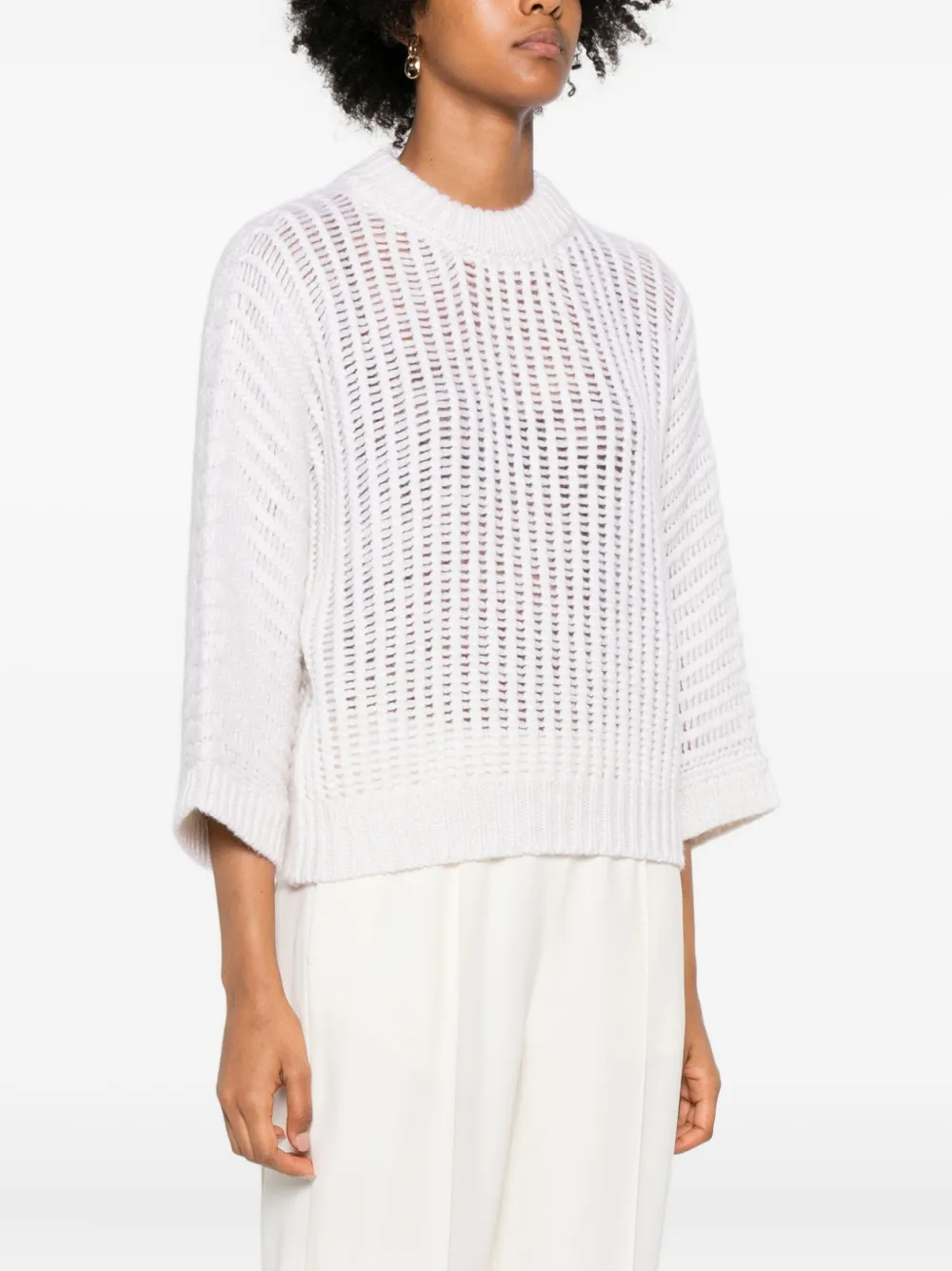 Peserico Open-knit Sweater In White