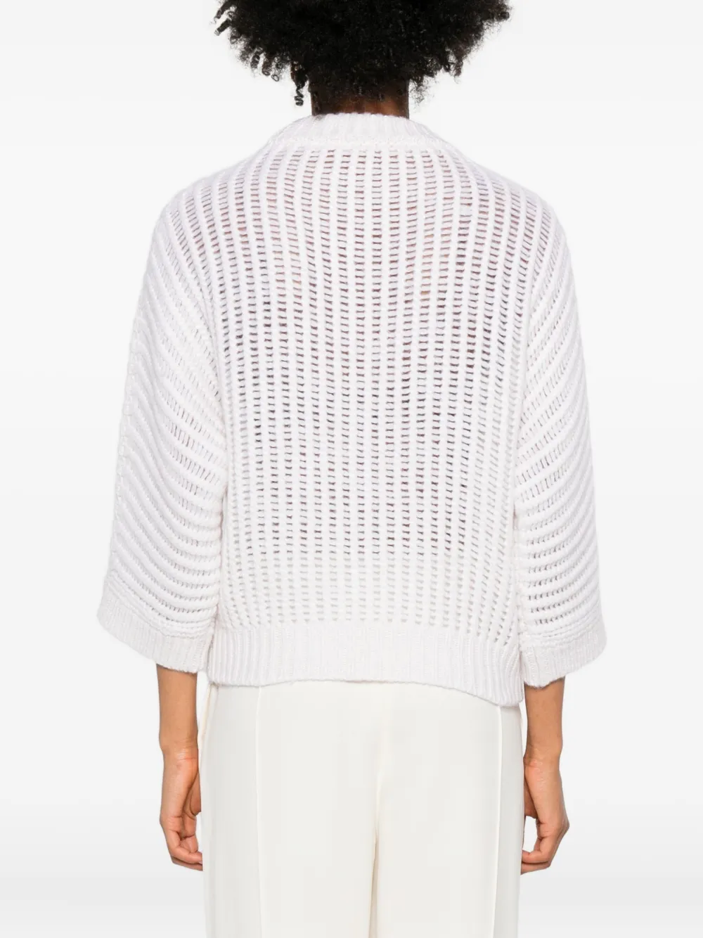 Peserico Open-knit Sweater In White