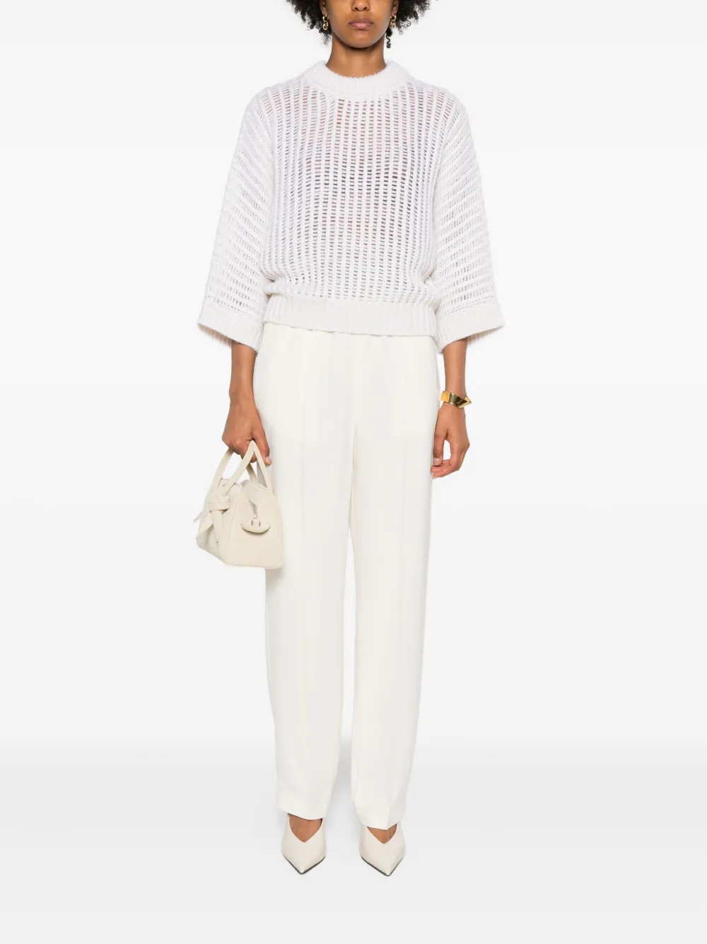Peserico Open-knit Sweater In White