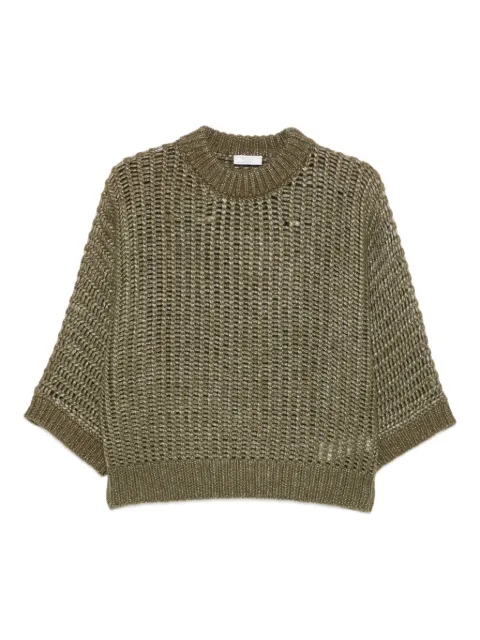 Peserico open-knit short-sleeve sweater