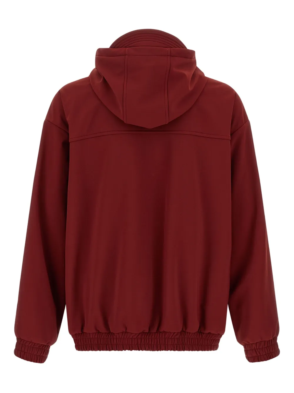 Brunello Cucinelli logo-embroidered hooded jacket Rood