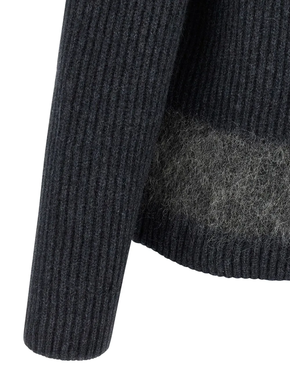 Dsquared2 Ribbed Wool-insert Sweater In Gray