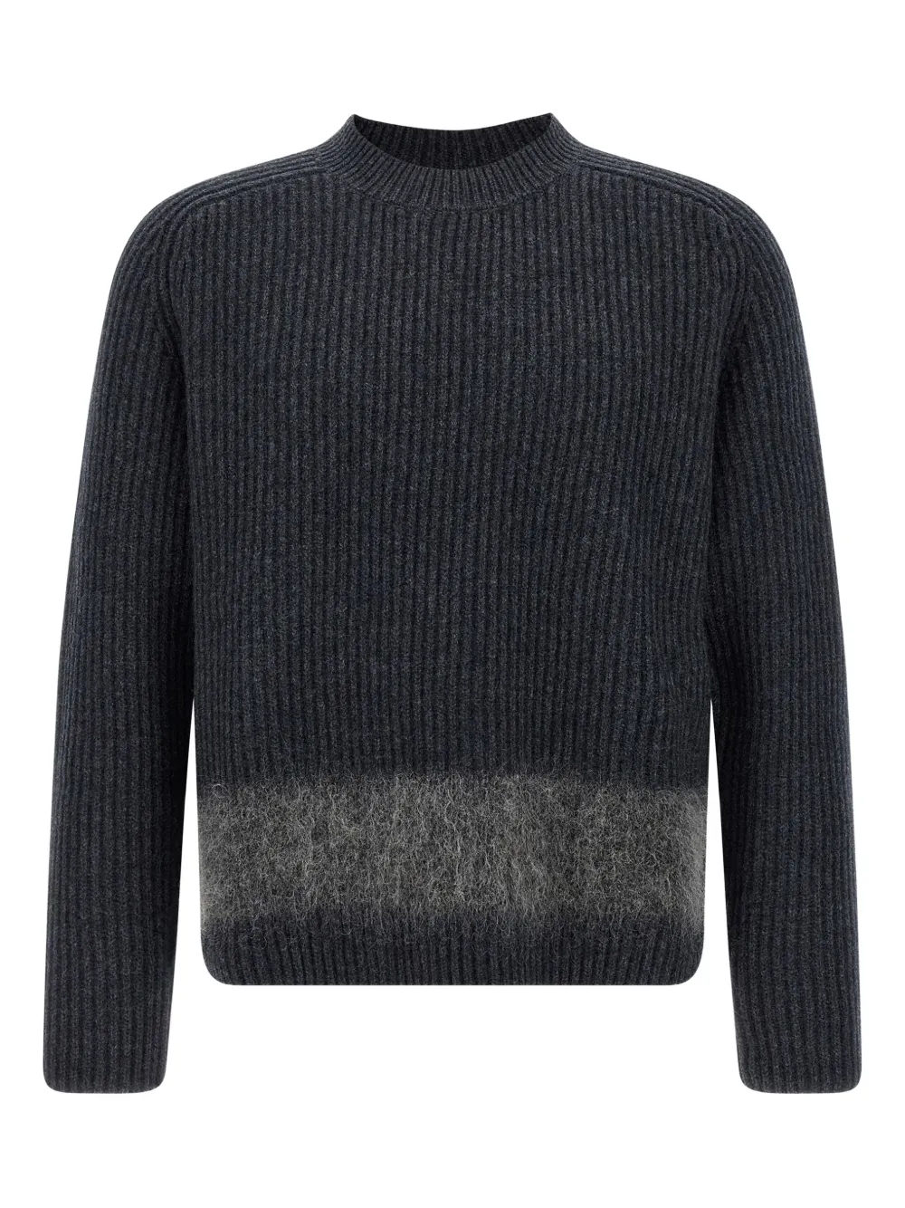 Dsquared2 Ribbed Wool-insert Sweater In Gray