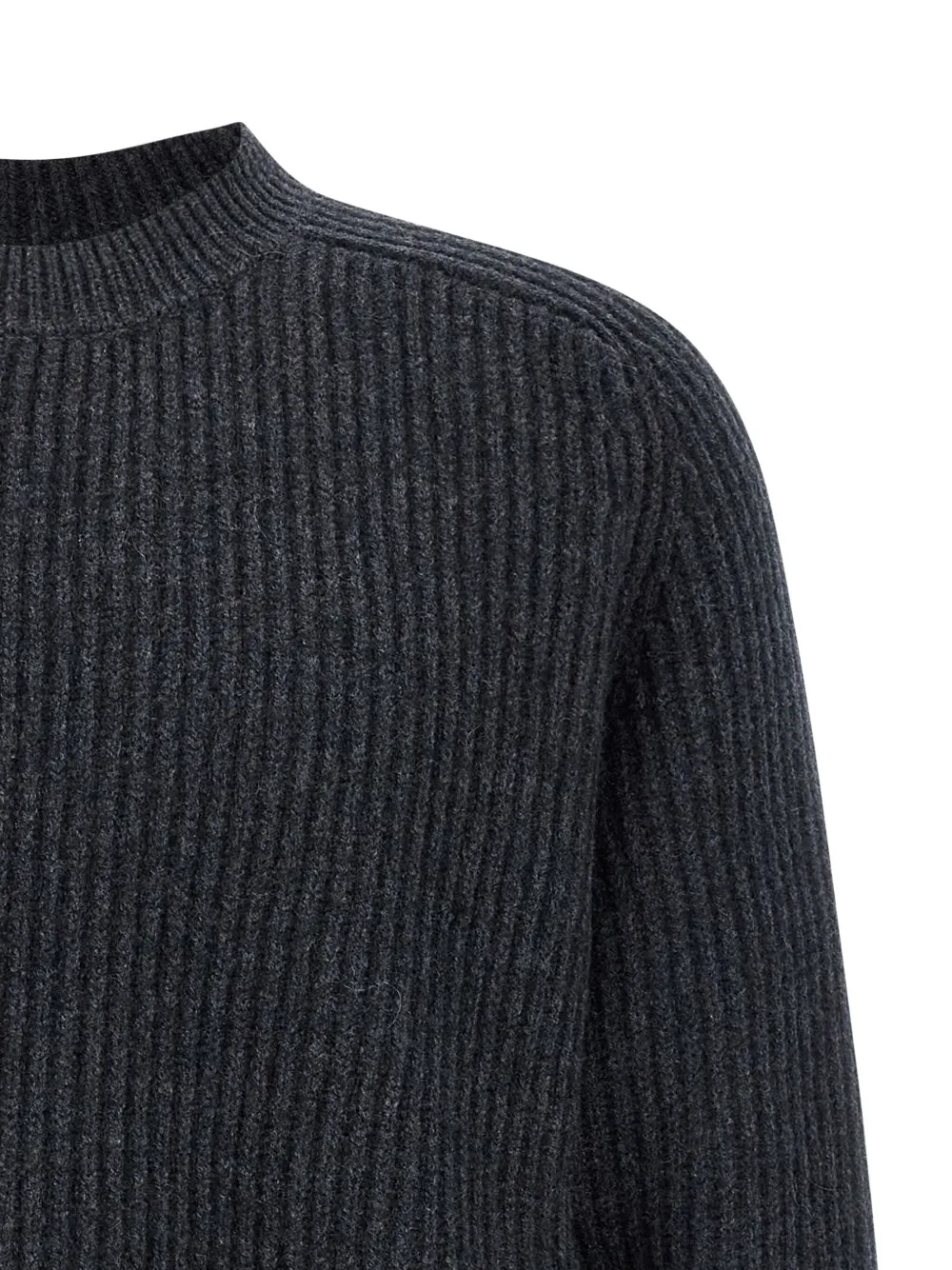 Dsquared2 Ribbed Wool-insert Sweater In Gray