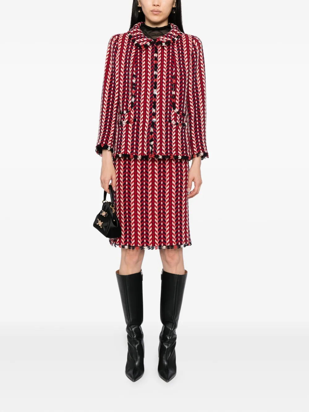 Pre-owned Chanel 2004 Set-up Suit In Red