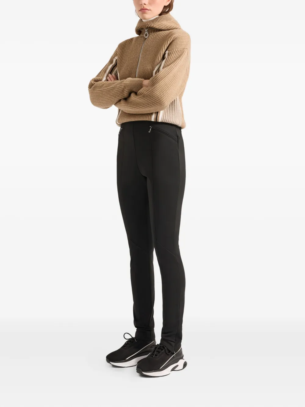 Fusalp Zip-detail Jersey Leggings In Black