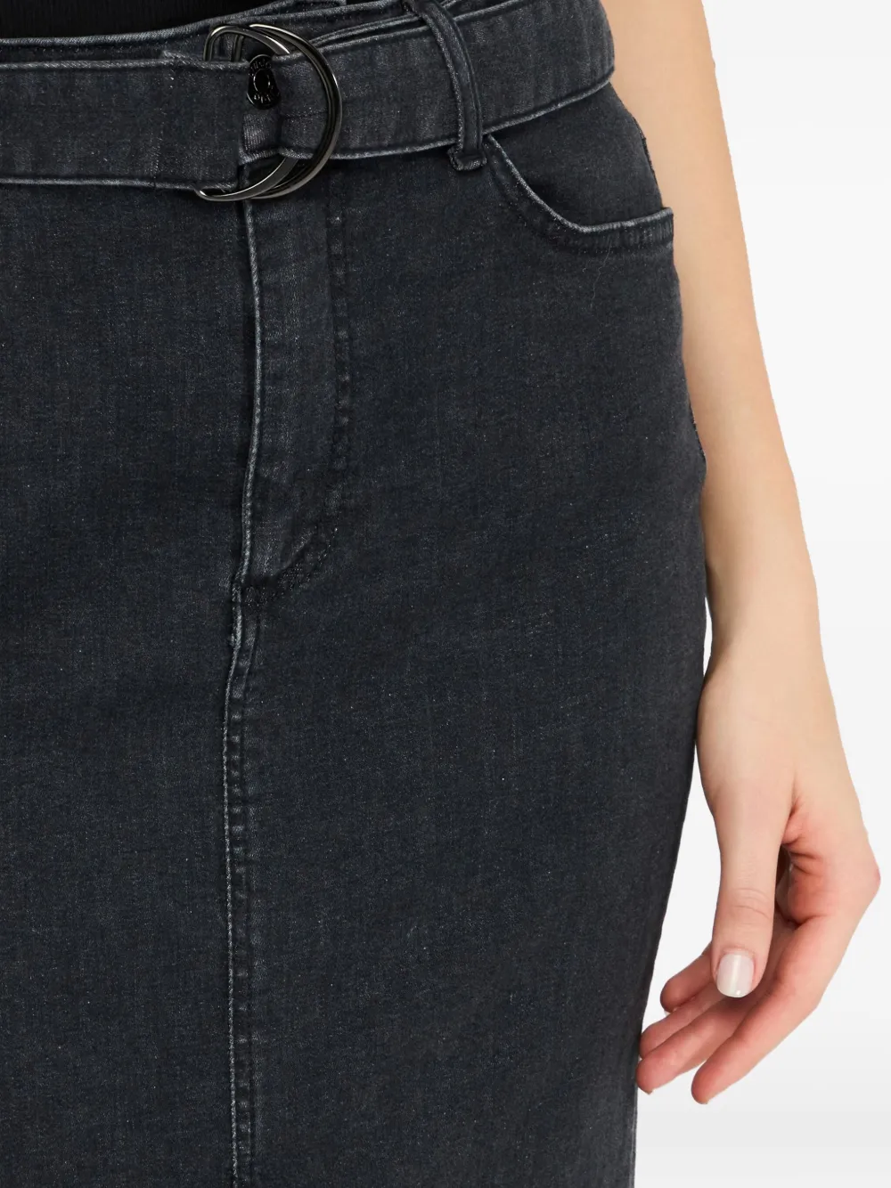 LIU JO Denim maxi-rok met ceintuur Grijs