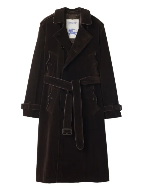 Burberry corduroy curlicue-pocket trench coat