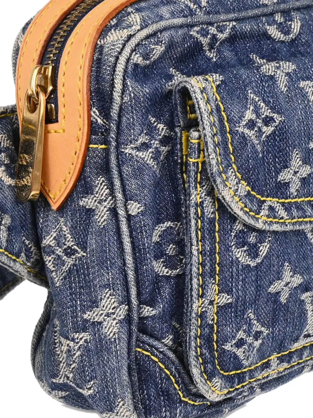 Pre-owned Louis Vuitton 2007 Monogram Denim Bag In Blue