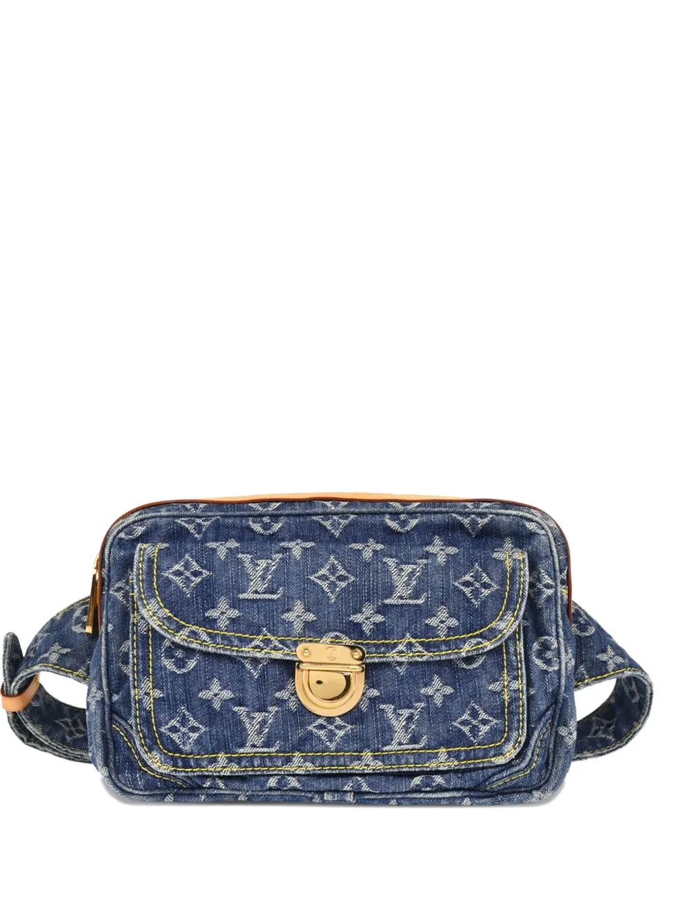 Pre-owned Louis Vuitton 2007 Monogram Denim Bag In Blue