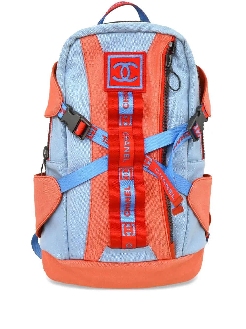 Pre-owned Chanel 2002 Sport Line Backpack In Blue