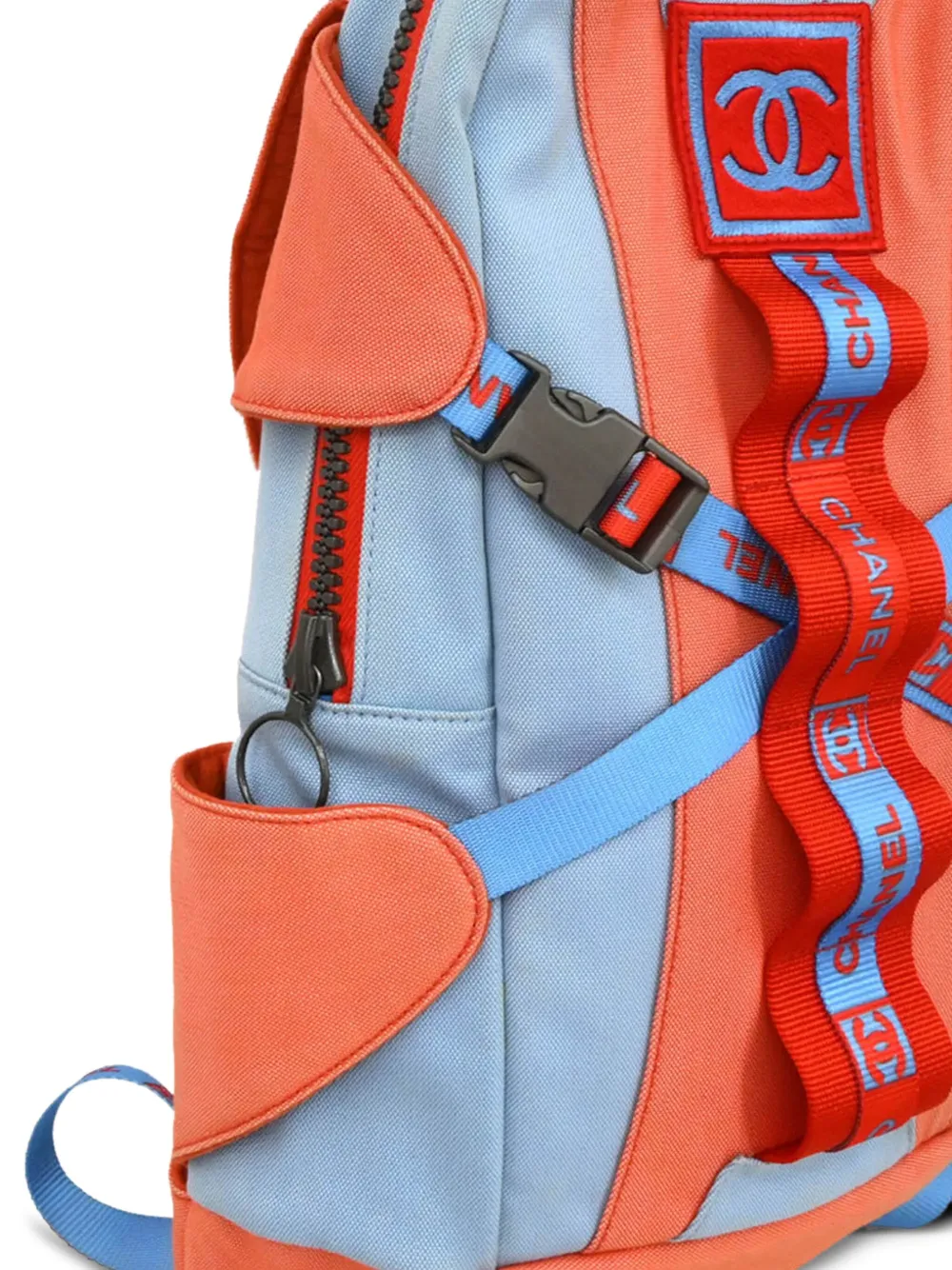 Pre-owned Chanel 2002 Sport Line Backpack In Blue