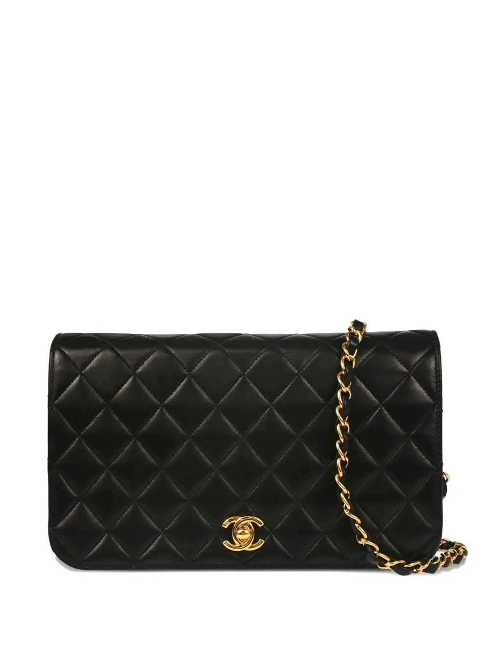 CHANEL Pre-Owned 2007 ターンロック フルフラップ ショルダーバッグ S - ブラック CHANEL Pre-Owned 2007 ターンロック フルフラップ ショルダーバッグ S - ブラック