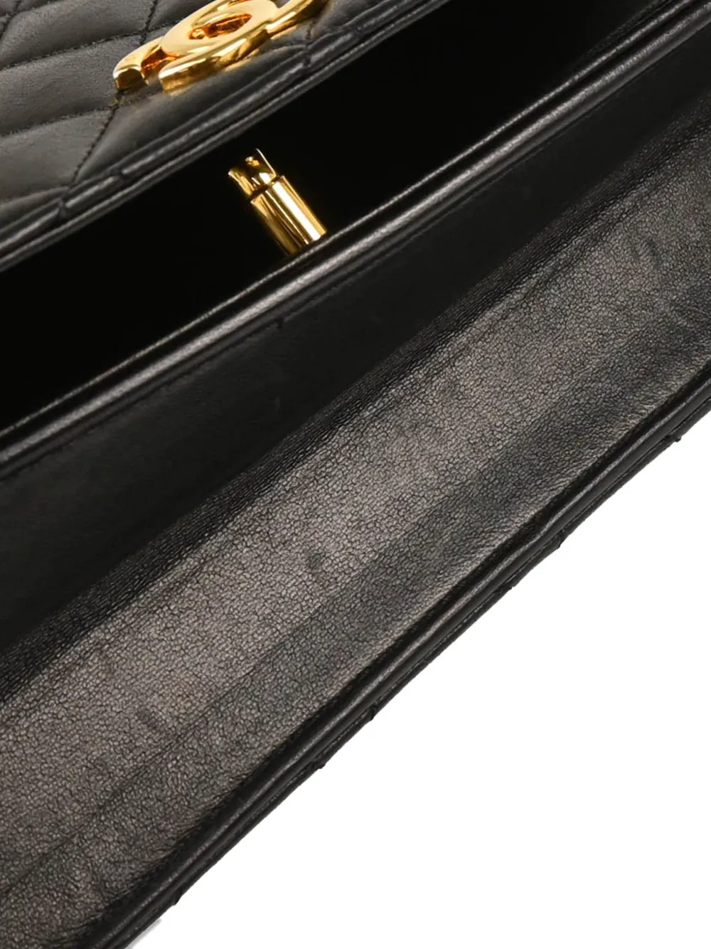 Pre-owned Chanel 2007 Small Turnlock Full Flap Shoulder Bag In Black