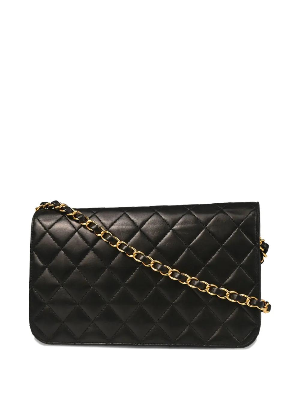 Pre-owned Chanel 2007 Small Turnlock Full Flap Shoulder Bag In Black