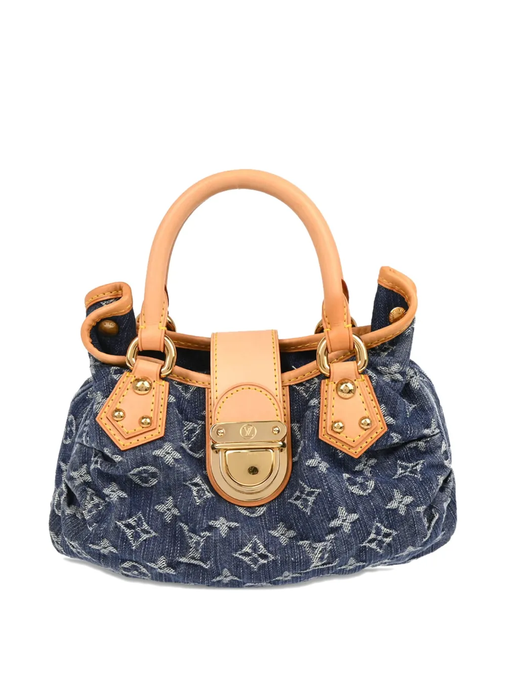 Pre-owned Louis Vuitton 2006 Monogram Denim Pleaty Handbag In Blue