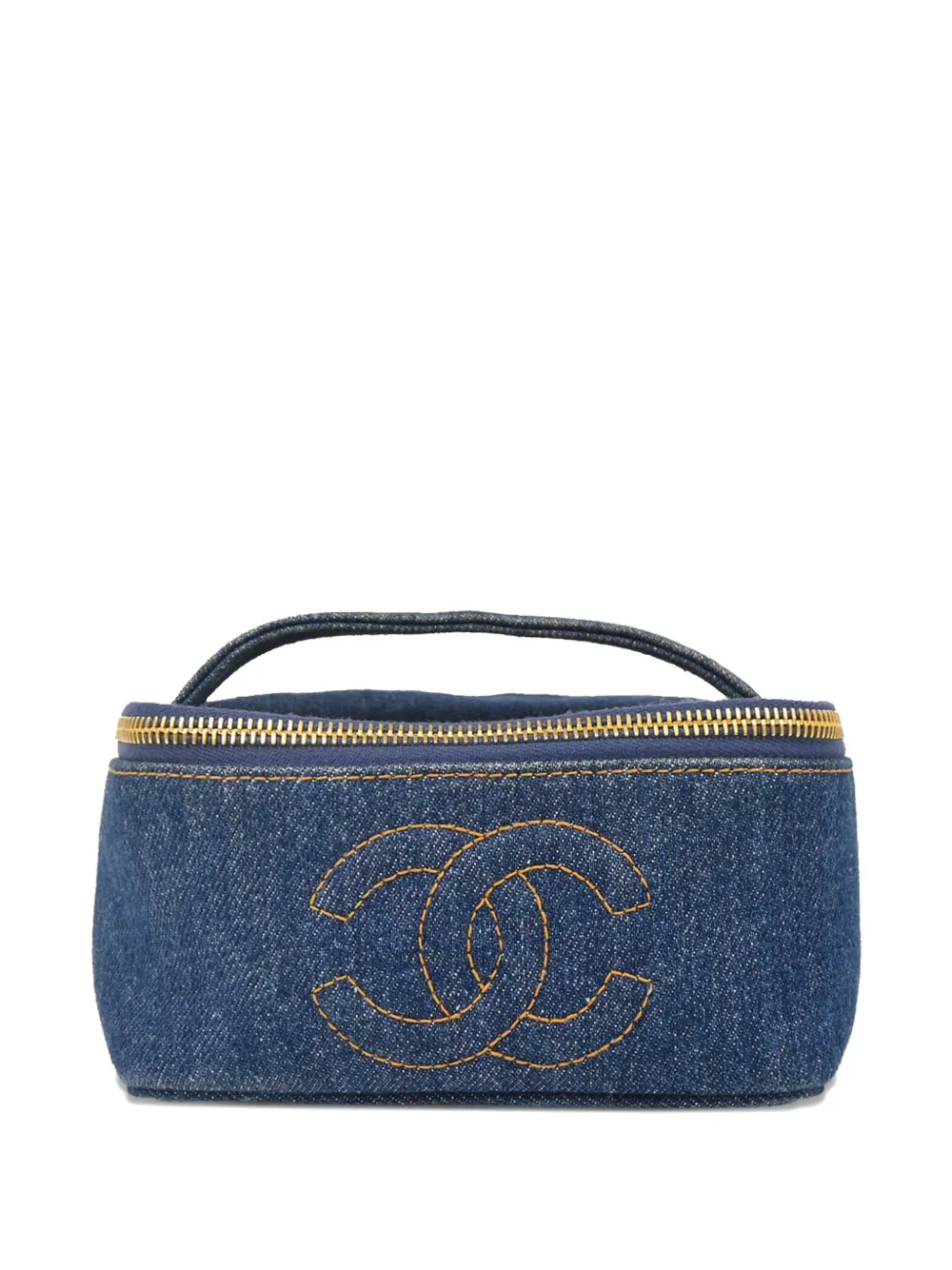 CHANEL Pre-Owned 1997 デニム バニティバッグ - ブルー CHANEL Pre-Owned 1997 デニム バニティバッグ - ブルー
