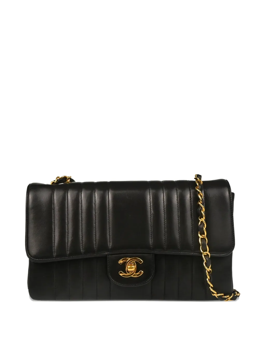 Pre-owned Chanel 1992 Mademoiselle Quilted Lambskin Bag In Black