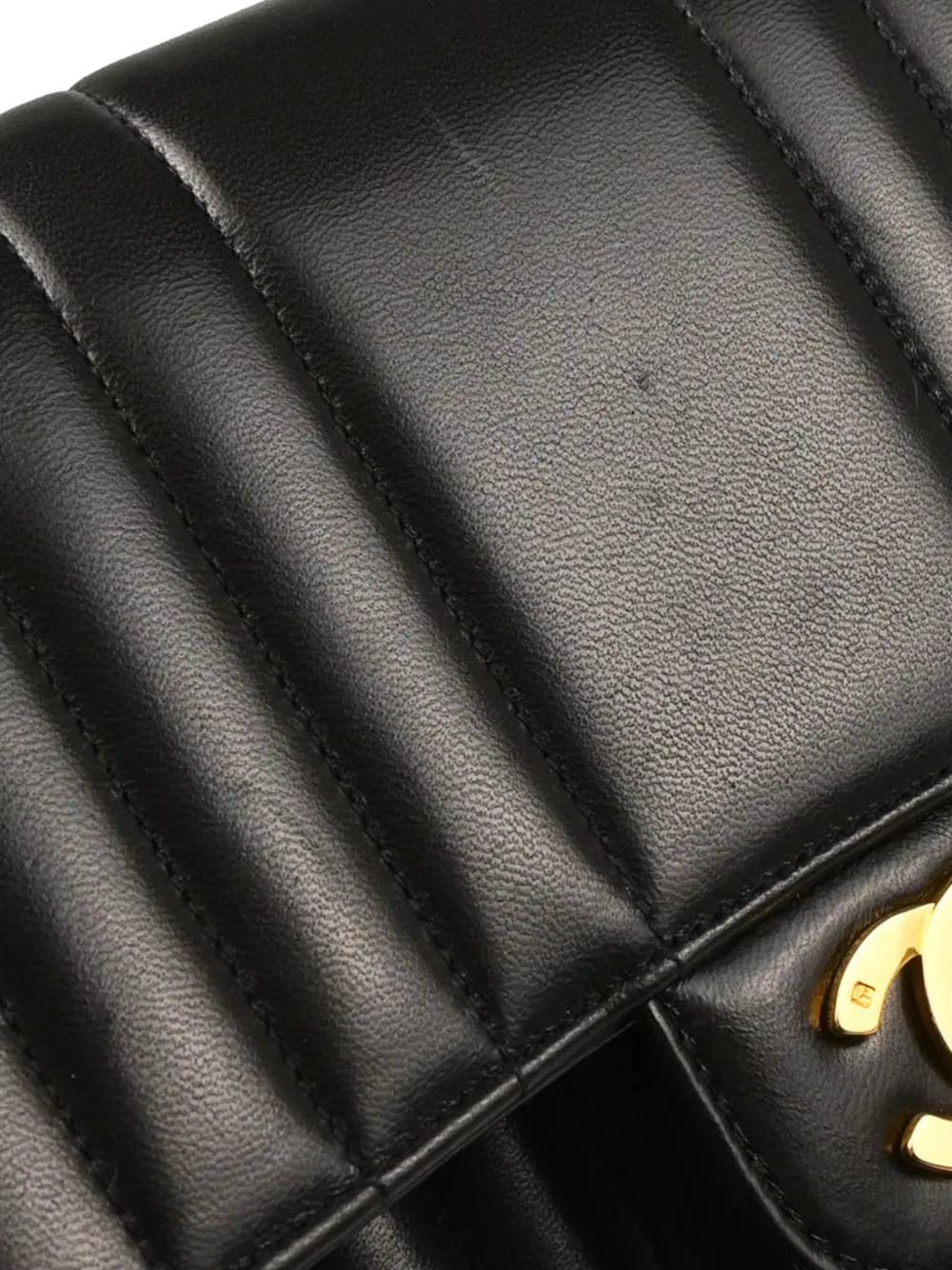 Pre-owned Chanel 1992 Mademoiselle Quilted Lambskin Bag In Black