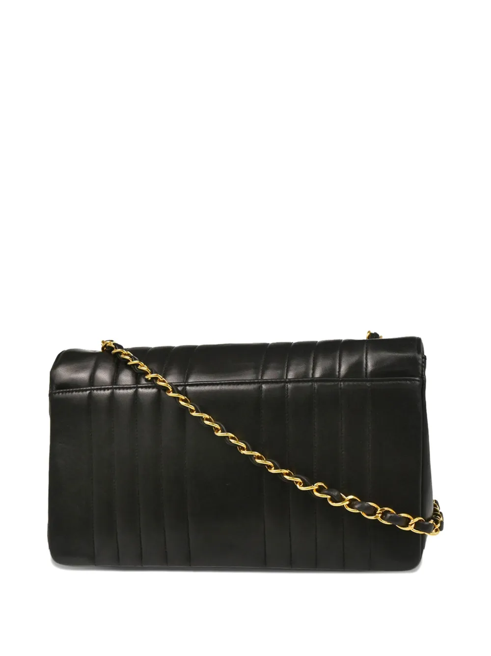 Pre-owned Chanel 1992 Mademoiselle Quilted Lambskin Bag In Black