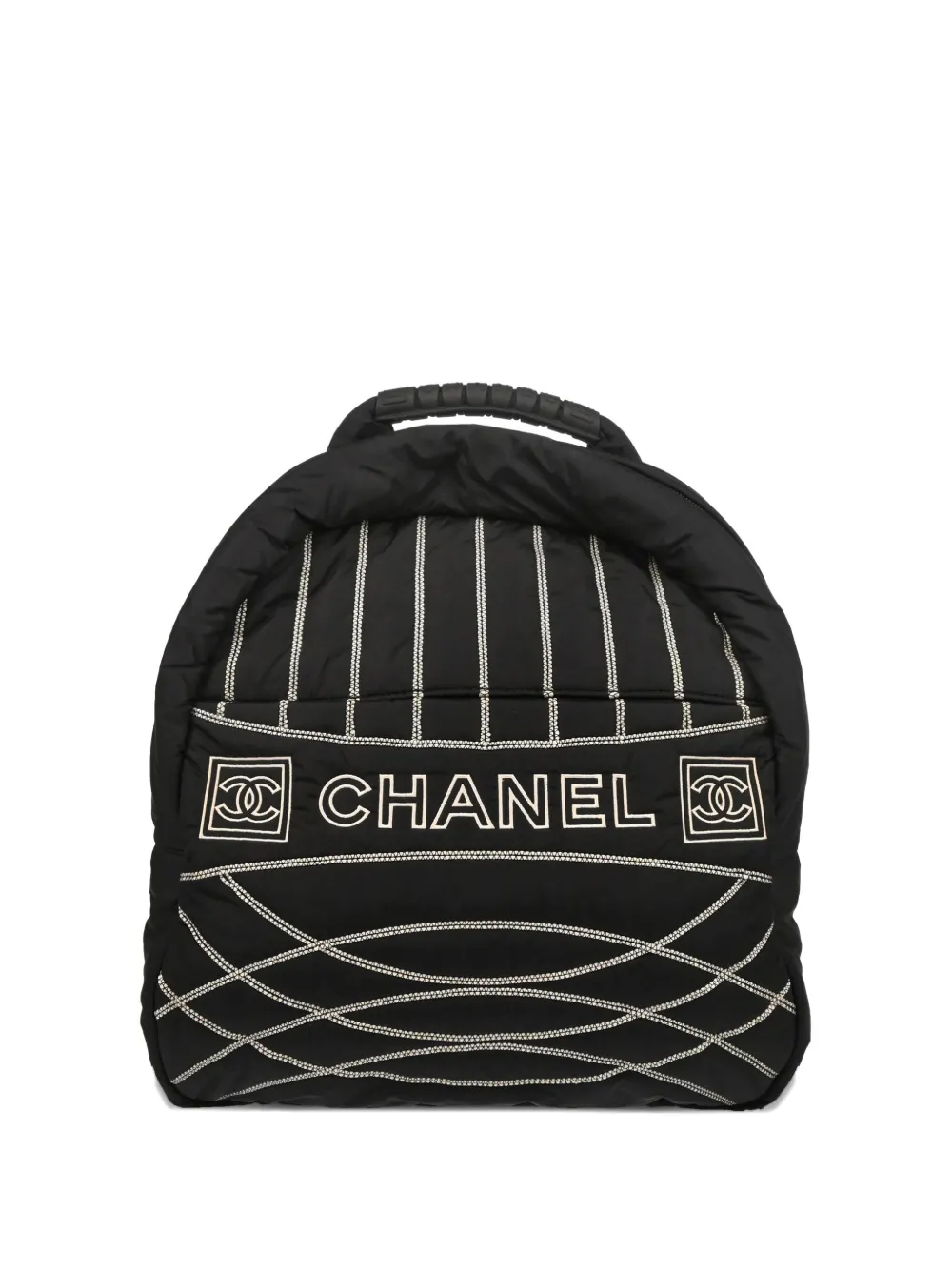 CHANEL Pre-Owned 2006 quilted embroidered backpack | Black | Image 1