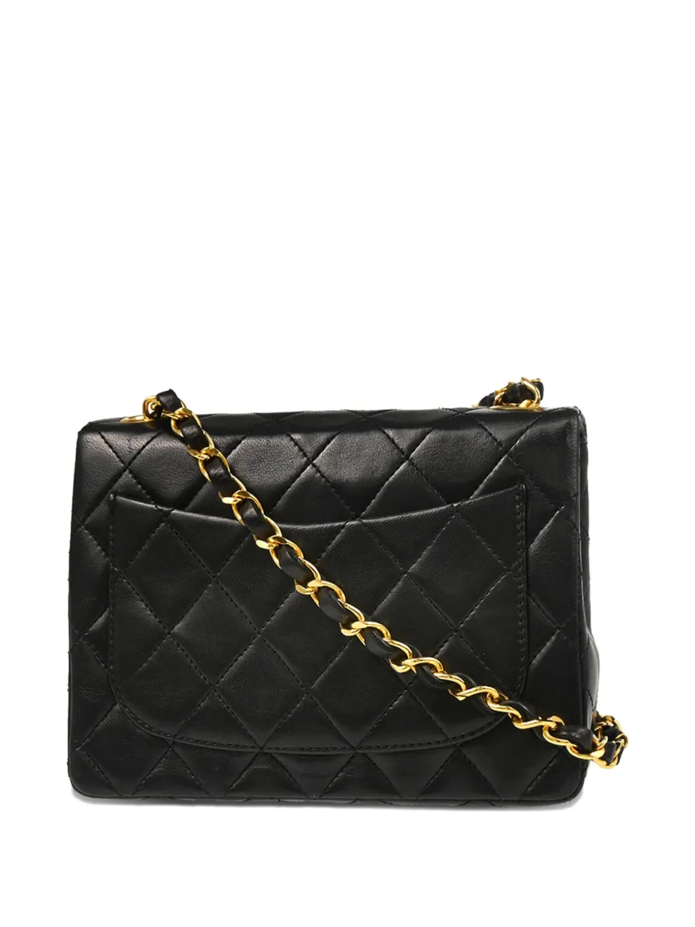 Pre-owned Chanel 1985-1990 Mini Classic Square Flap Bag In Black