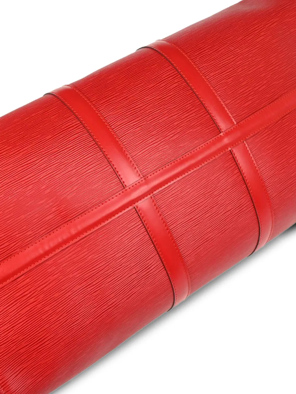 Pre-owned Louis Vuitton 1998 Keepall 55 Leather Handbag In Red