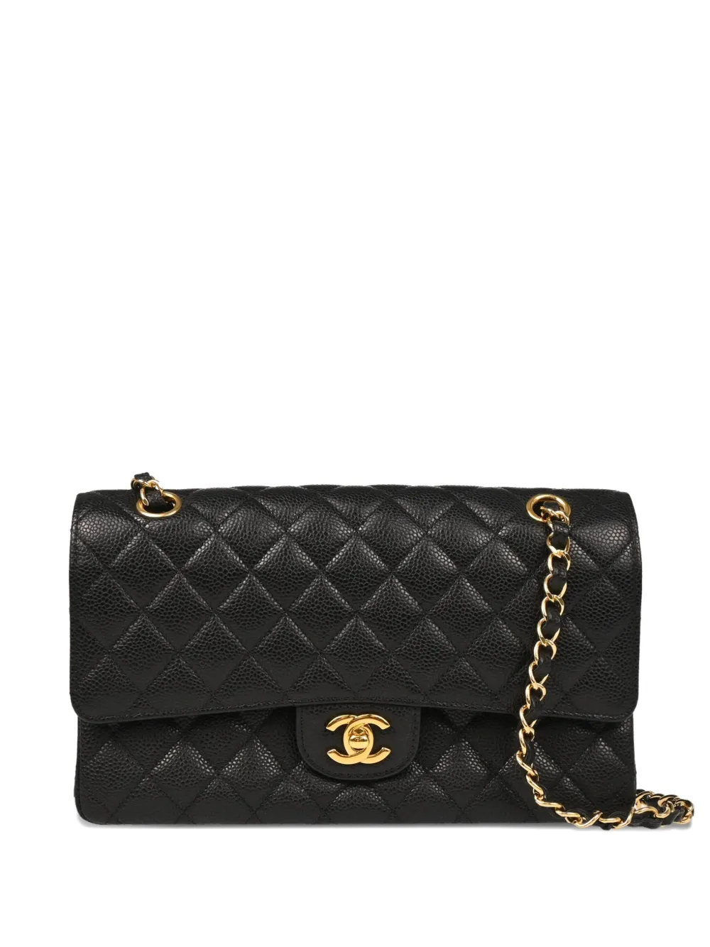 CHANEL Pre-Owned 2014 ダブルフラップ マトラッセ ショルダーバッグ M - ブラック CHANEL Pre-Owned 2014 ダブルフラップ マトラッセ ショルダーバッグ M - ブラック
