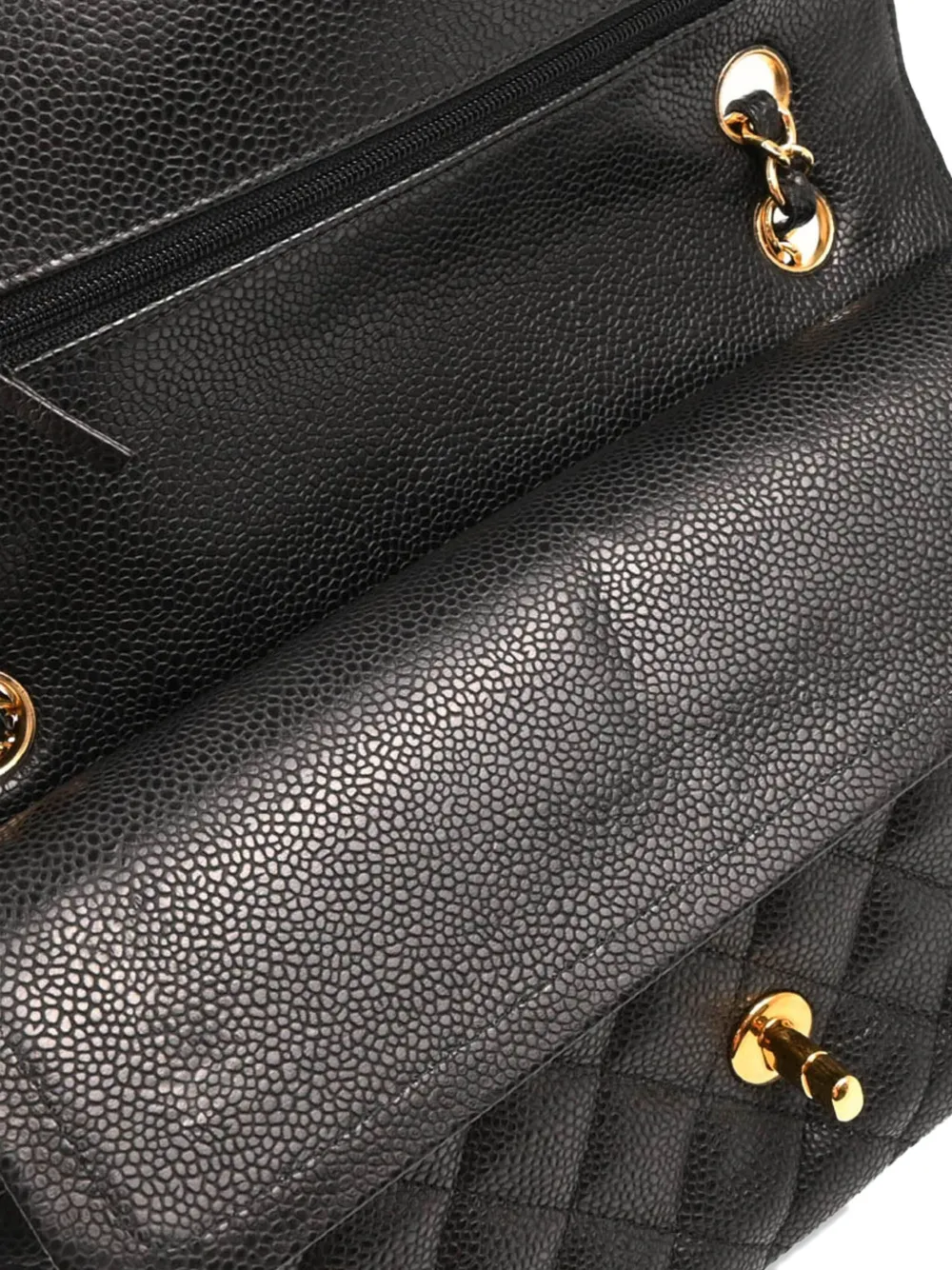 Pre-owned Chanel 2014 Medium Double Flap Quilted Shoulder Bag In Black