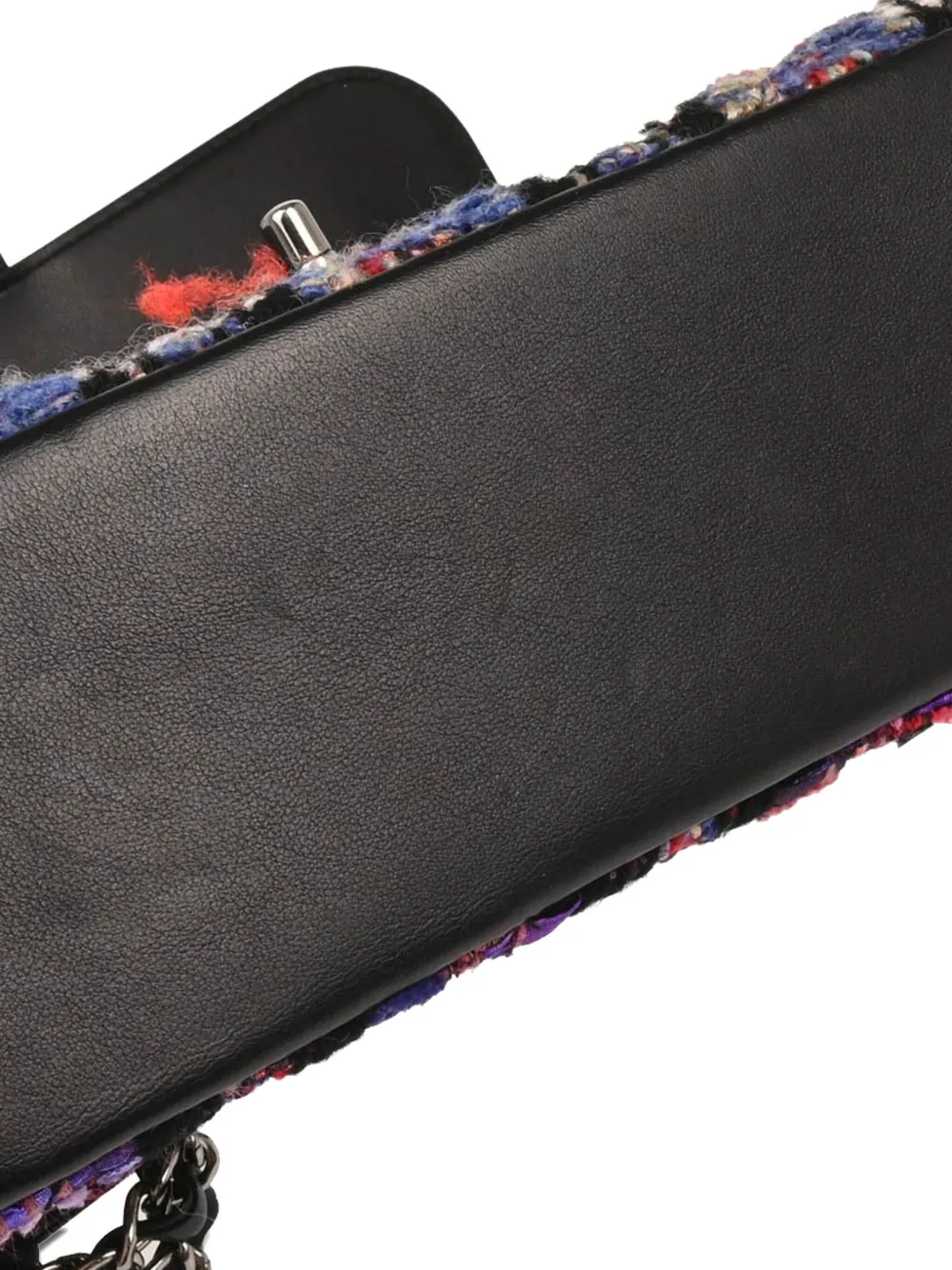 Pre-owned Chanel 2016 Tweed Flap Shoulder Bag In Black