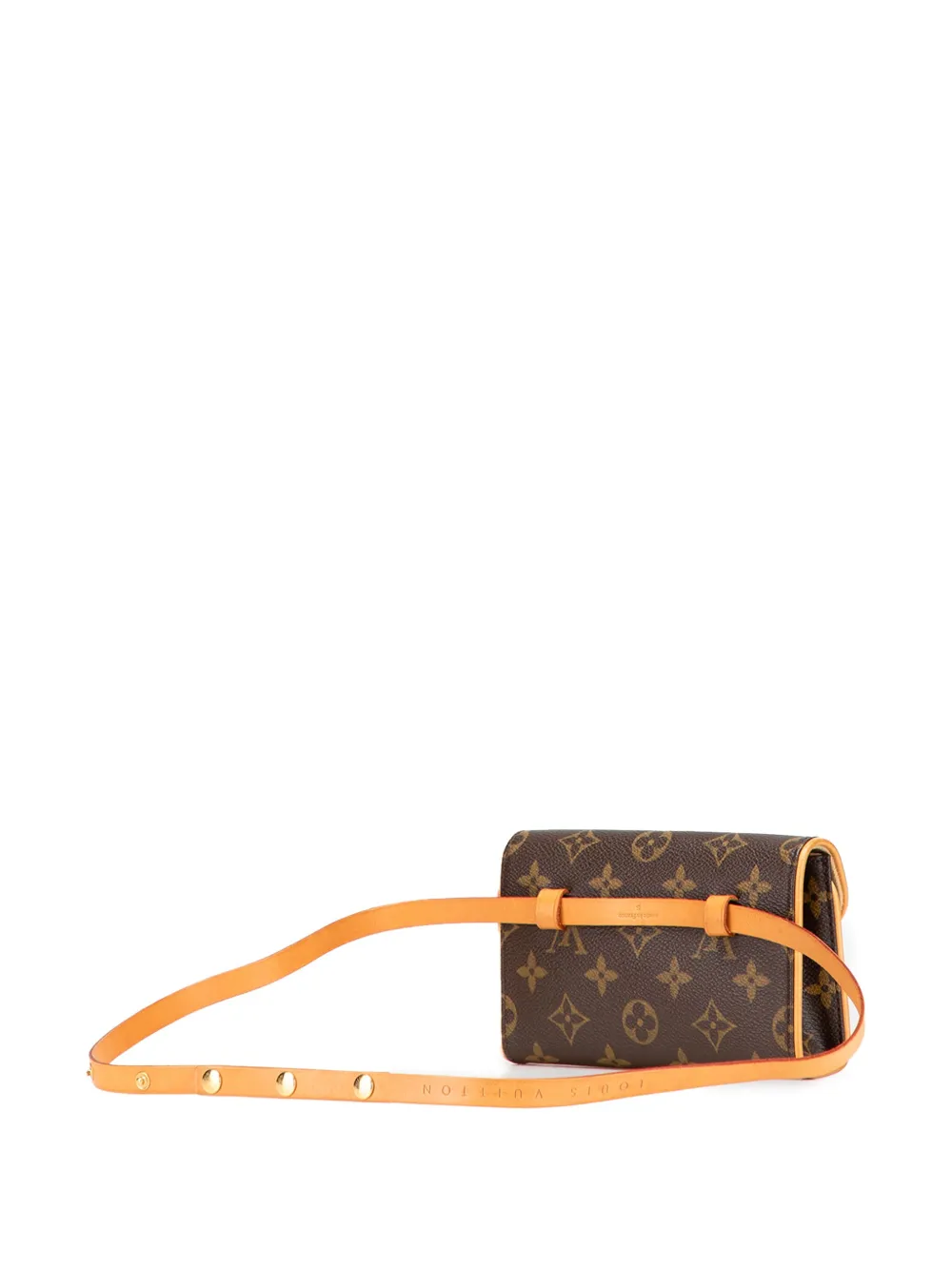 Pre-owned Louis Vuitton 2003 Monogram Pochette Florentine Belt Bag In Brown