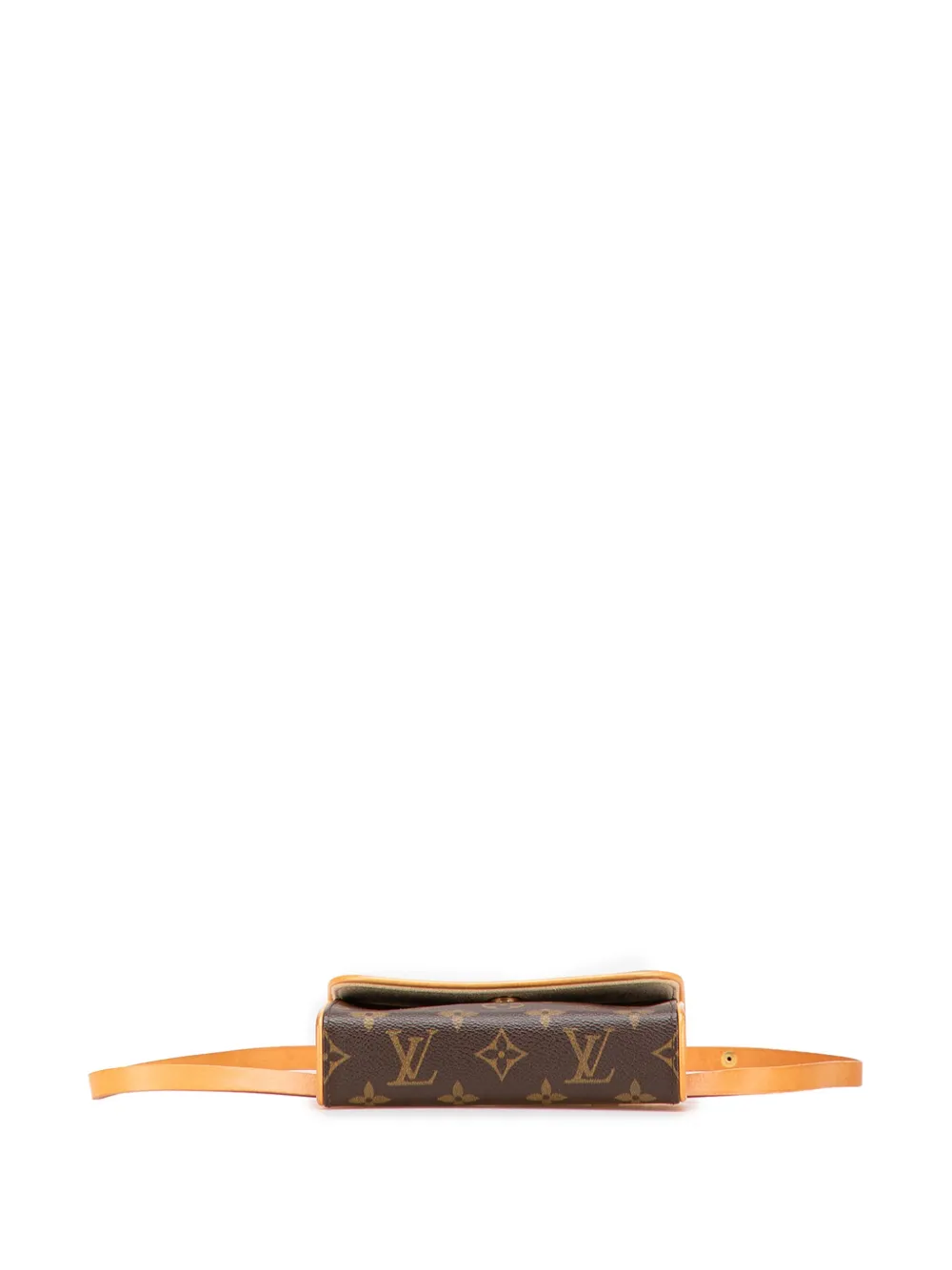 Pre-owned Louis Vuitton 2003 Monogram Pochette Florentine Belt Bag In Brown