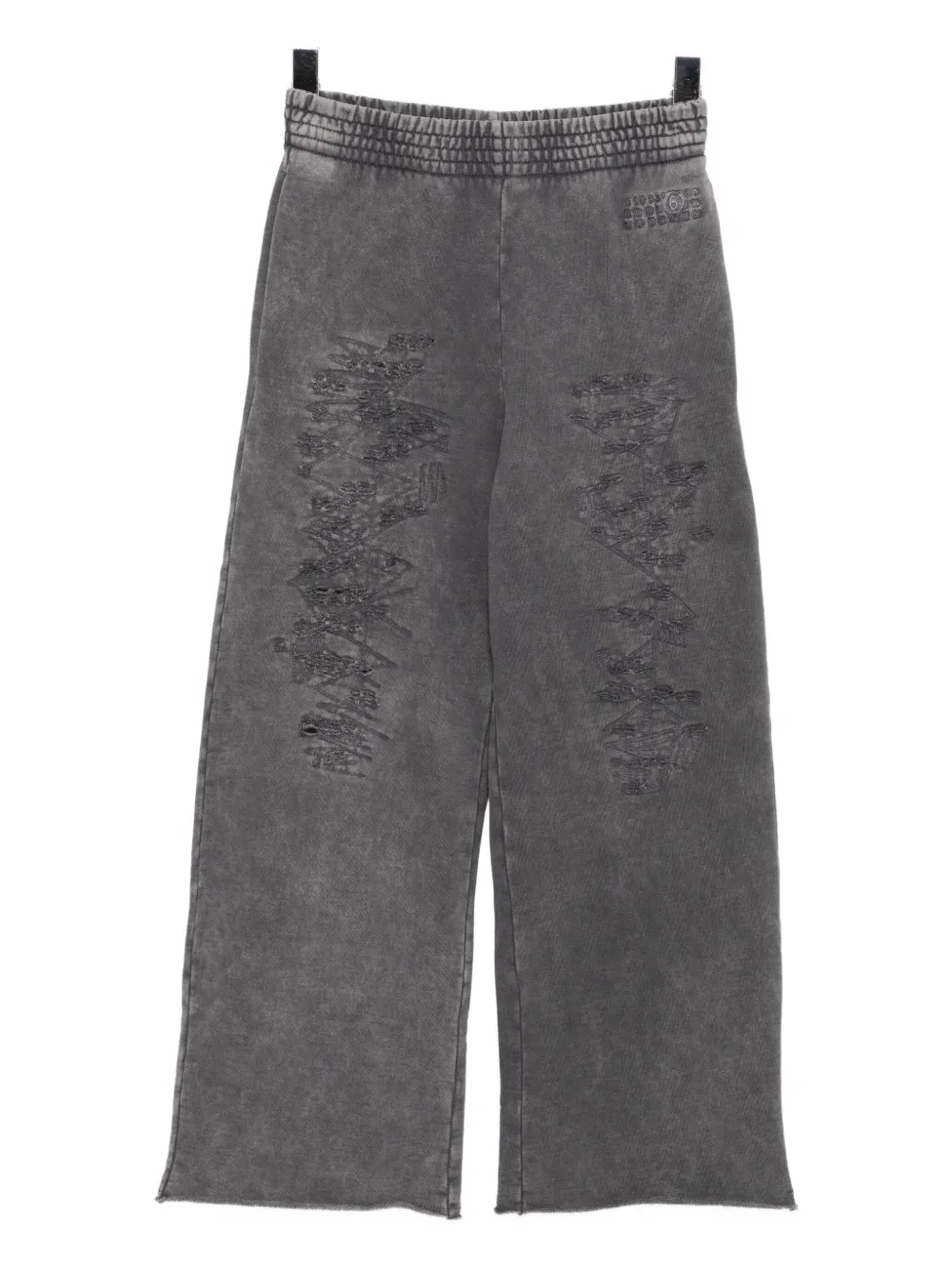 MM6 Maison Margiela Kids logo-embroidered trousers | Black | Image 1