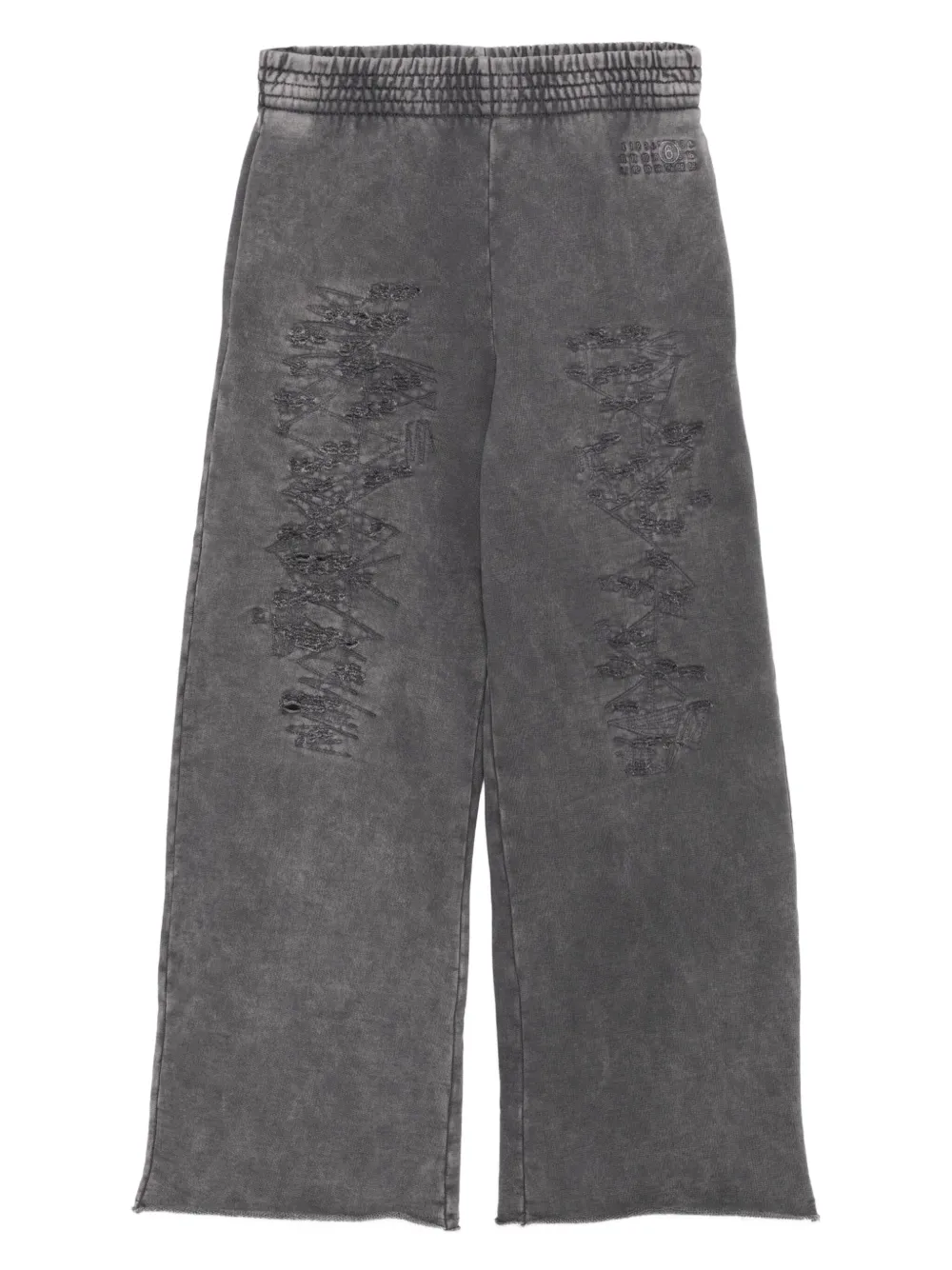 MM6 Maison Margiela Kids logo-embroidered trousers | Black | Image 1