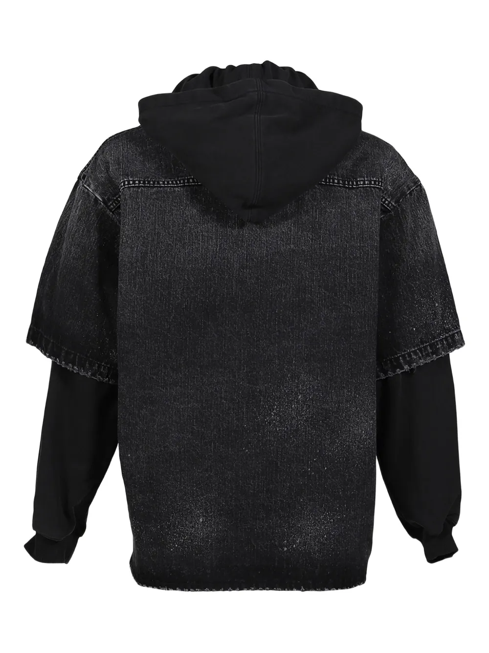 We11 Done Double-layer Denim Jacket In Black