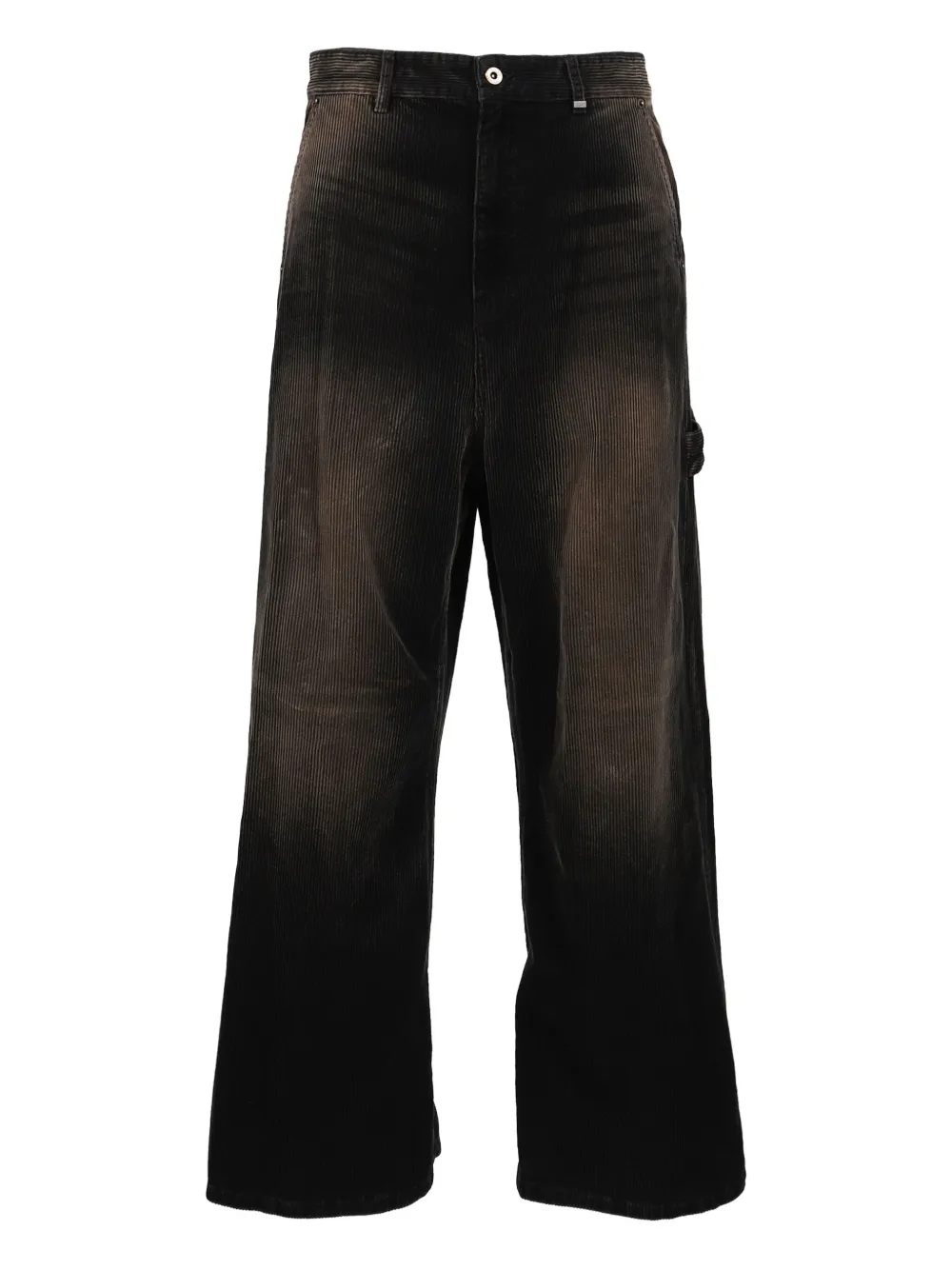 We11done corduroy washed-effect carpenter trousers | Black | Image 1