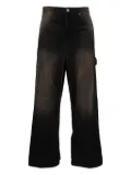 We11done corduroy washed-effect carpenter trousers - Black