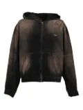 We11done corduroy zip-up hooded jacket - Black