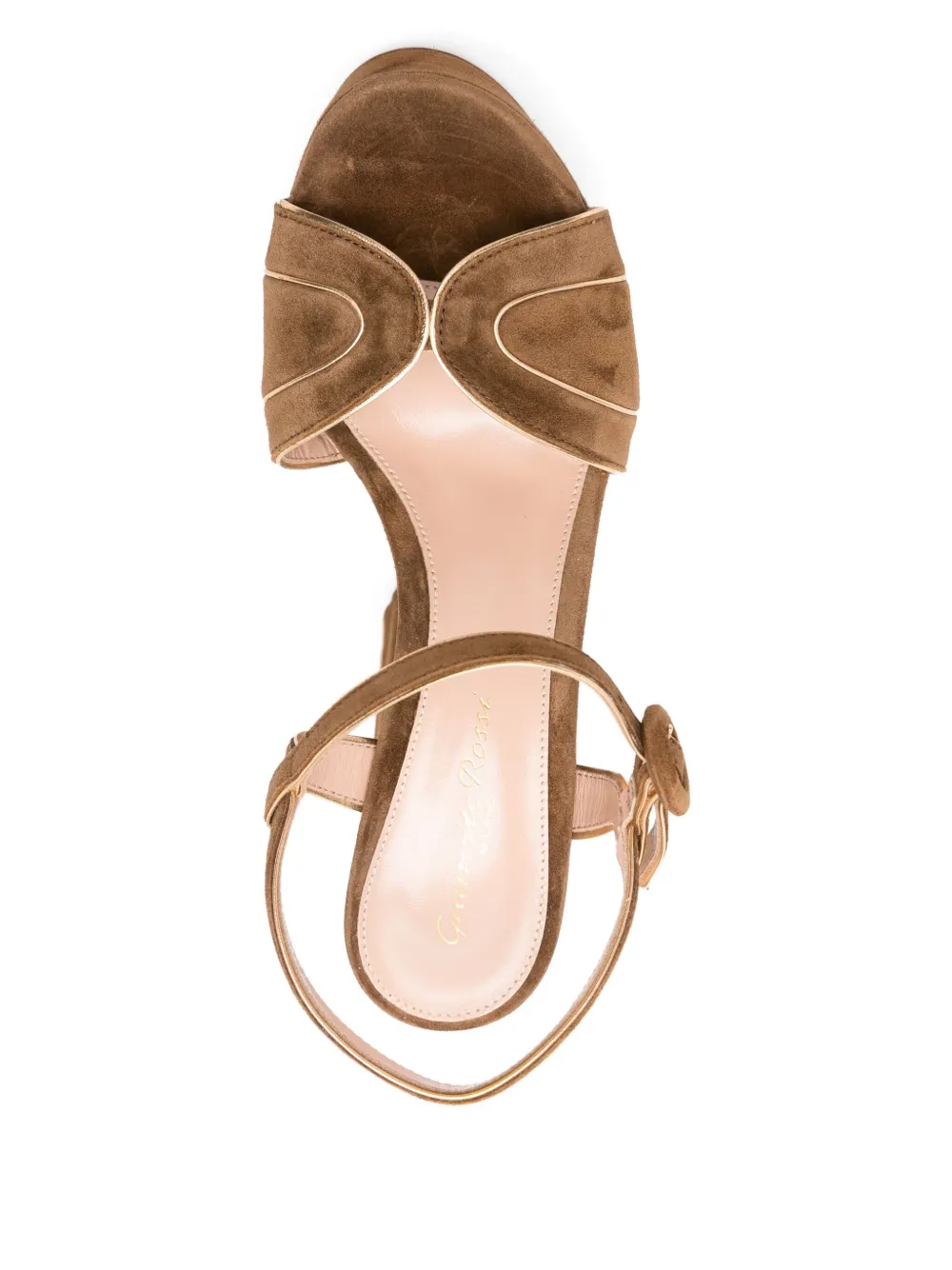 Gianvito Rossi 125mm platform-suede heeled sandals Brown