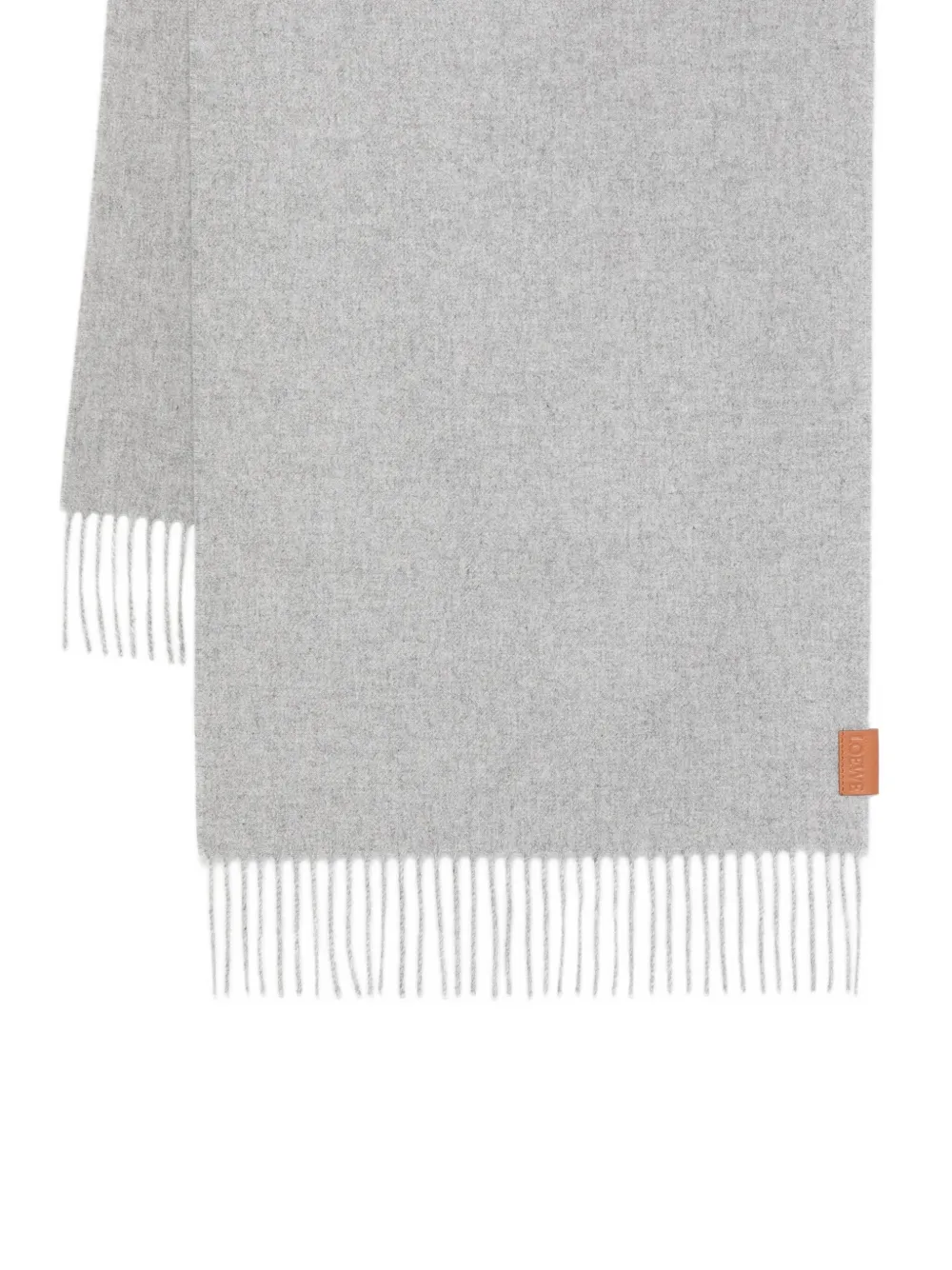 LOEWE Kasjmier sjaal met franje afwerking - Grijs