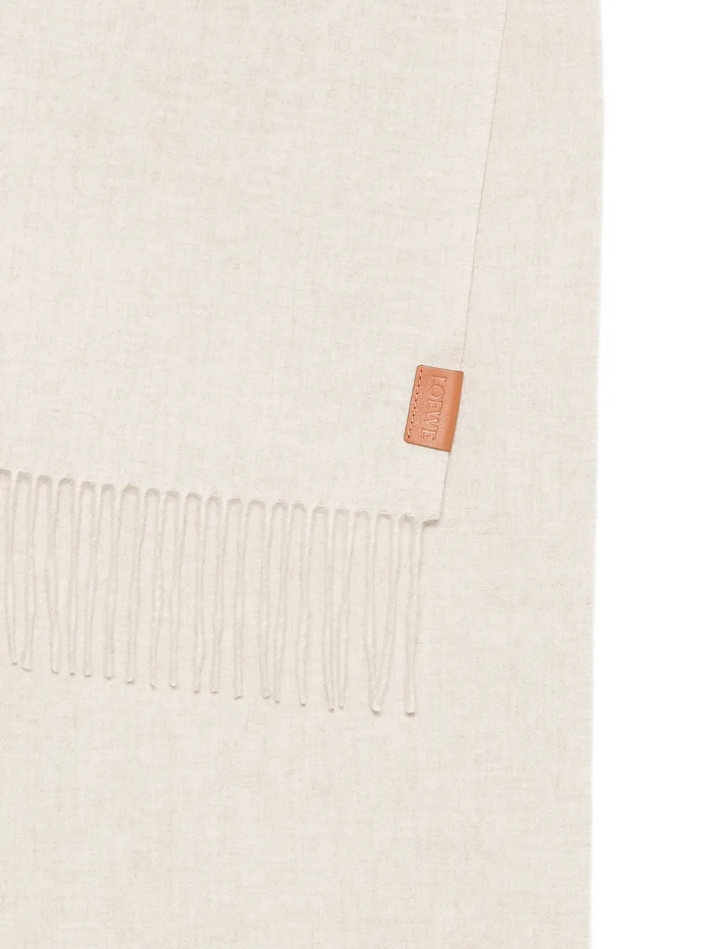 Loewe Fringed Cashmere Scarf In Neutral