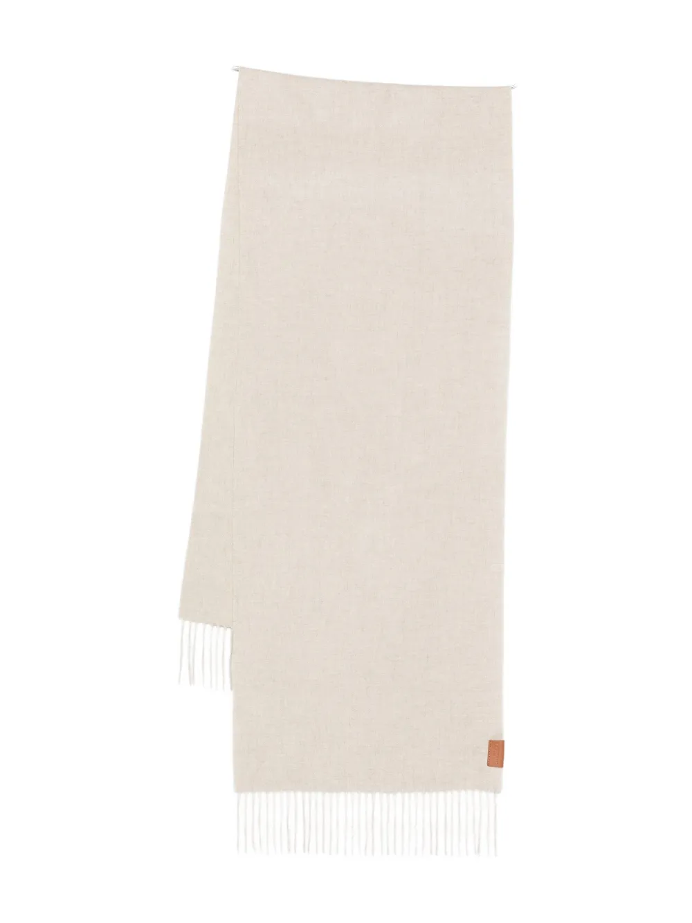 Loewe Fringed Cashmere Scarf In Neutral