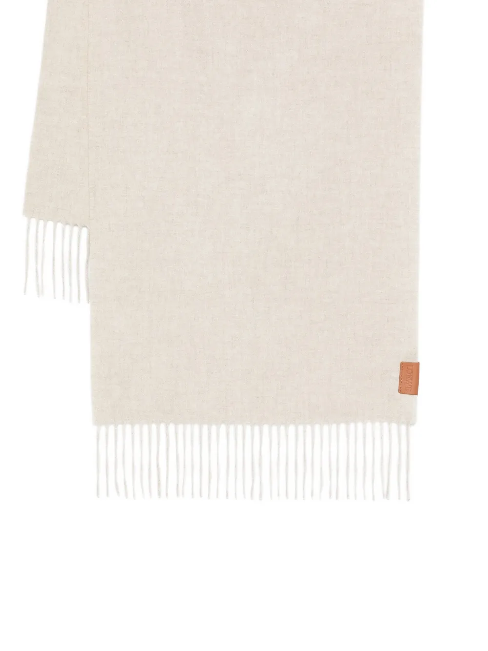 Loewe Fringed Cashmere Scarf In Neutral