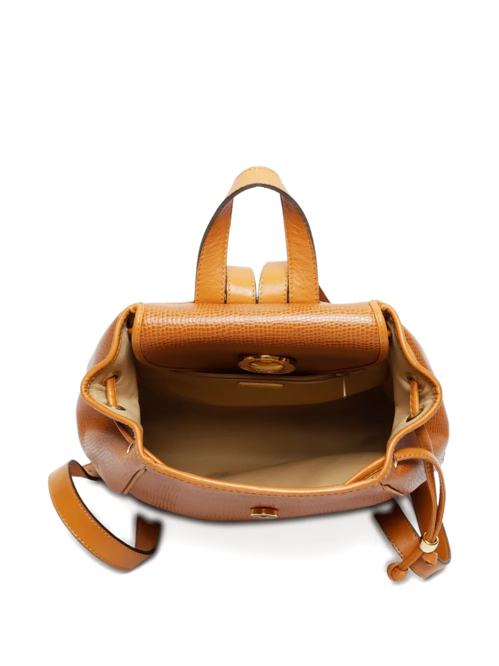Pre-owned Dior 1980-1990s Leather Drawstring Backpack In Brown