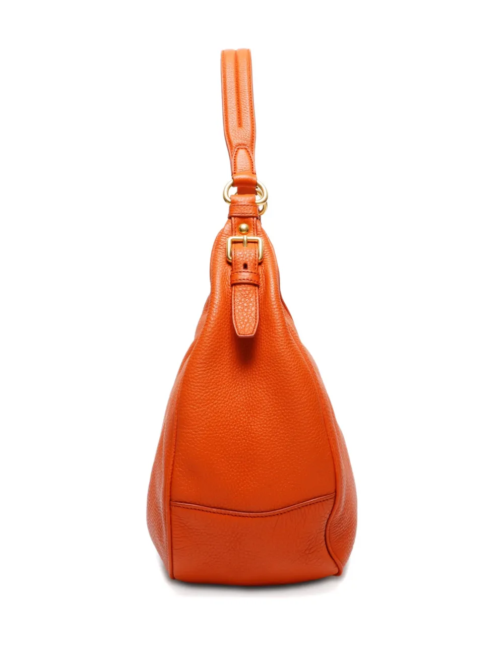 Pre-owned Prada 2000-2020s Leather Shoulder Bag In Orange