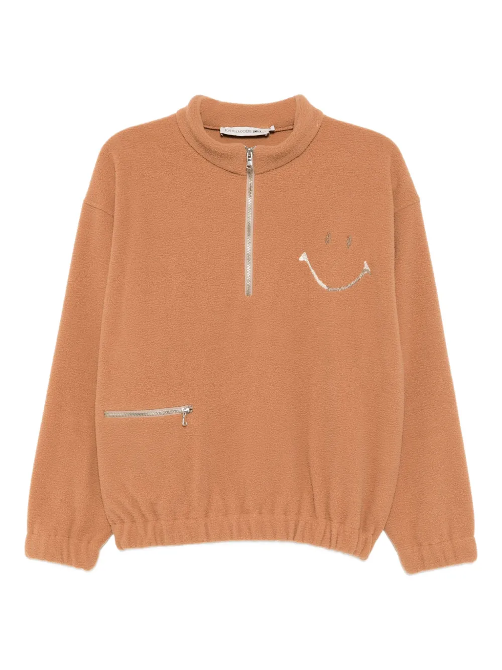 Joshua Sanders Embroidered Fleece Zip-up Sweatshirt In Orange