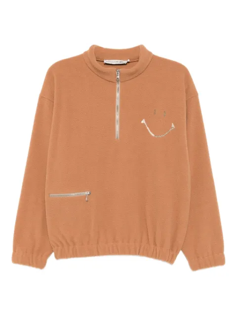 Joshua Sanders embroidered fleece zip-up sweatshirt