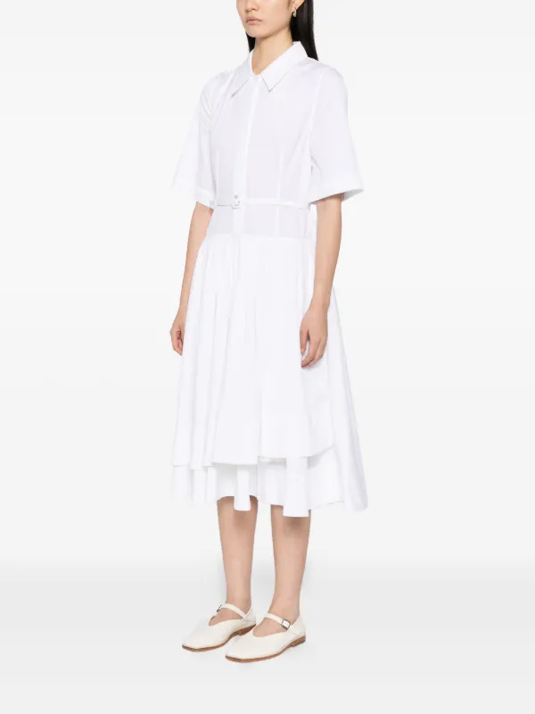 CO COLLECTION Layered Cotton Shirt Dress | White | FARFETCH