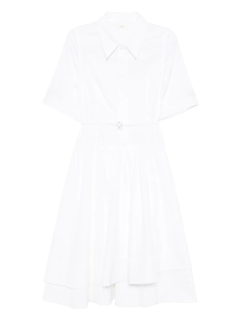 CO COLLECTION layered cotton shirt dress - White